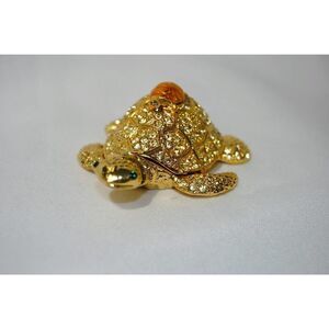 Taylor Avedon Gold Turtles with Yellow Crystal